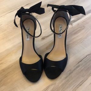 Nina back satin heels